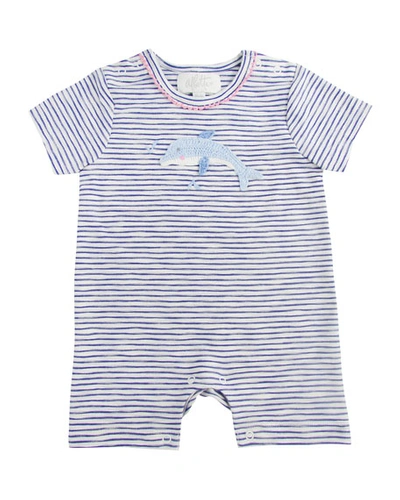 Albetta Kids' Crochet Dolphin Striped Shortall In Purple