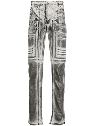 Rick Owens Drkshdw Nagakin Printed Stretch Cotton-blend Jeans In Black