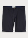 Scotch & Soda Classic Fit Chino Shorts In Blue