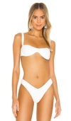 Weworewhat Sorrento Bikini Top In White