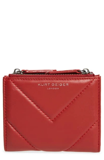 Kurt Geiger Mini Leather Clutch In Red