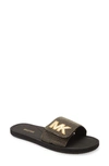 Michael Michael Kors Mk Logo Slide Sandal In Black