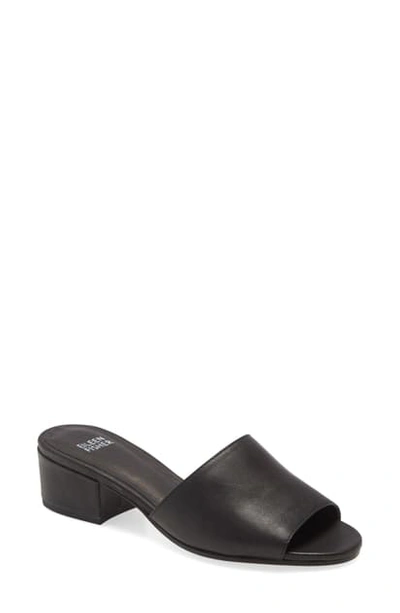 Eileen Fisher Tea Sandal In Black Leather