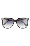 Victoria Beckham Core 59mm Square Gradient Sunglasses In Black