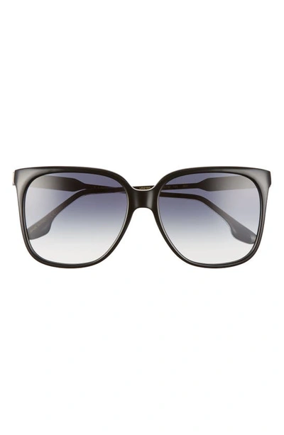 Victoria Beckham Core 59mm Square Gradient Sunglasses In Black