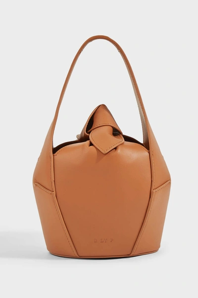 Dlyp Top Knot Leather Mini Bag In Brown