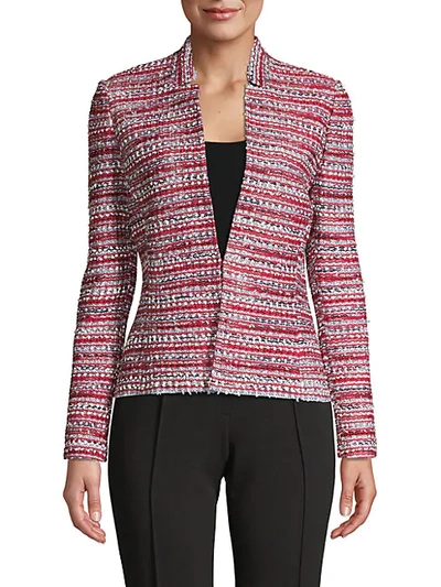 St John Amelia Tweed Jacket In Red Multi