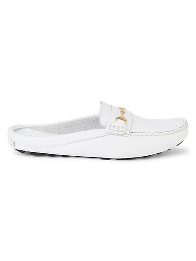 Saks Fifth Avenue Slip-on Leather Mules In White