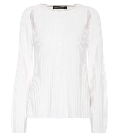 Vince Cutout Cashmere Sweater In White