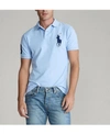 Polo Ralph Lauren Men's Big Pony Custom Slim-fit Mesh Polo Shirt In Austin Blue