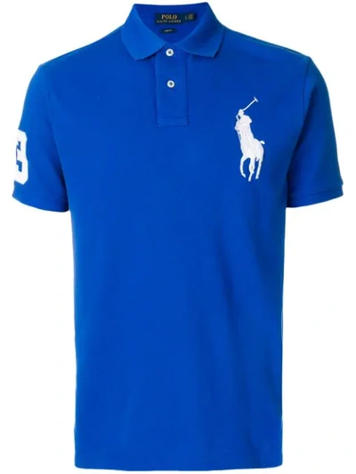 Polo Ralph Lauren Men's Big Pony Custom Slim-fit Mesh Polo Shirt In Blue