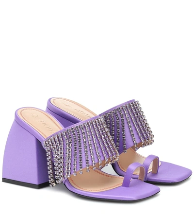 Nodaleto Preston Embellished Satin Sandals In Purple