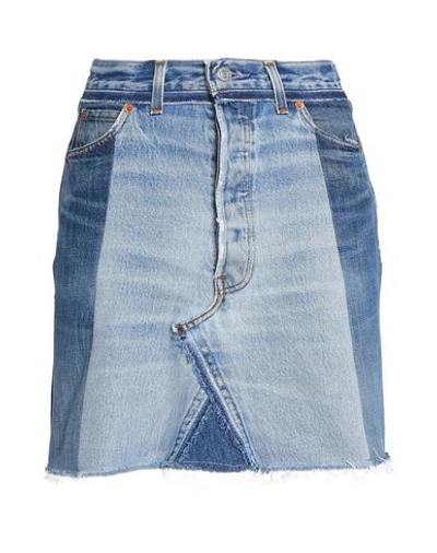 Re/done With Levi's Denim Skirts In Blue
