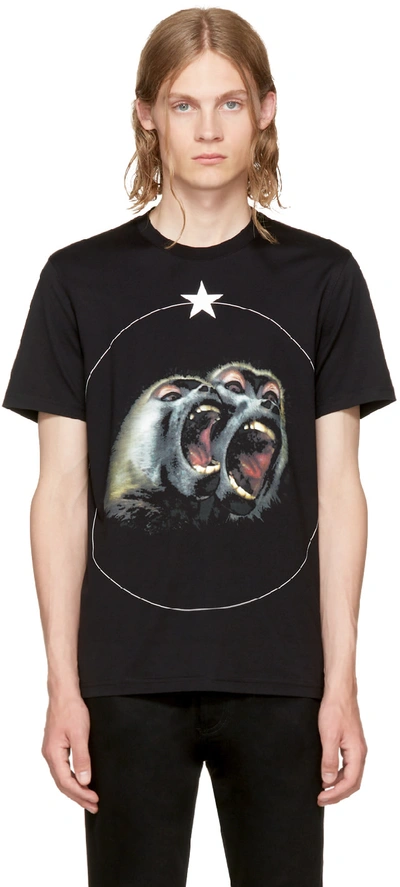 Givenchy Monkey Brothers Cuban-fit Printed Cotton-jersey T-shirt In 001 Black