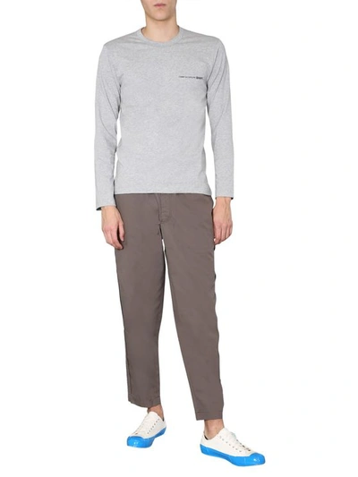 Comme Des Garçons Wide-leg Ribbed Trousers In Grey