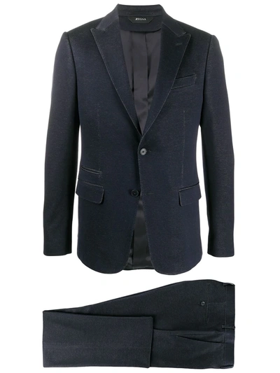 Z Zegna Two-piece Wool Suit In Blue
