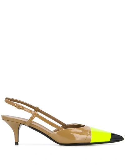 Burberry Bryant Pointed Toe Slingback Pump In Green