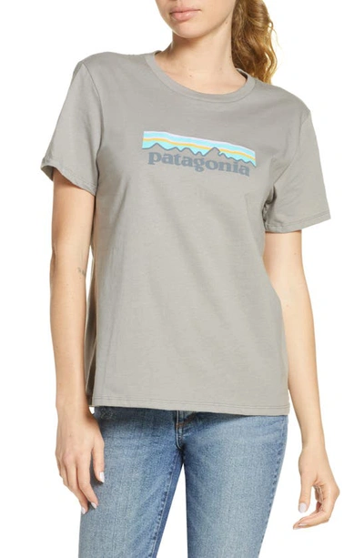 Patagonia P-6 Logo Tee In Feather Grey - Fea
