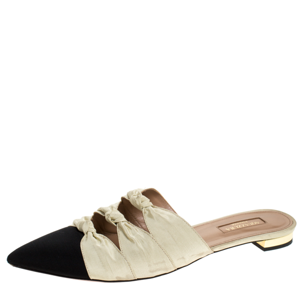 cream flat mules