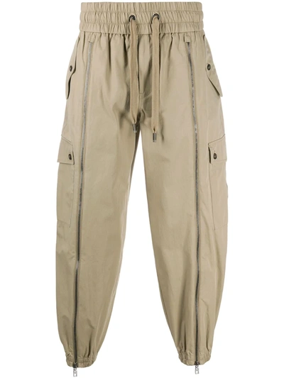 Dolce & Gabbana Loose-fit Cargo Trousers In Neutrals