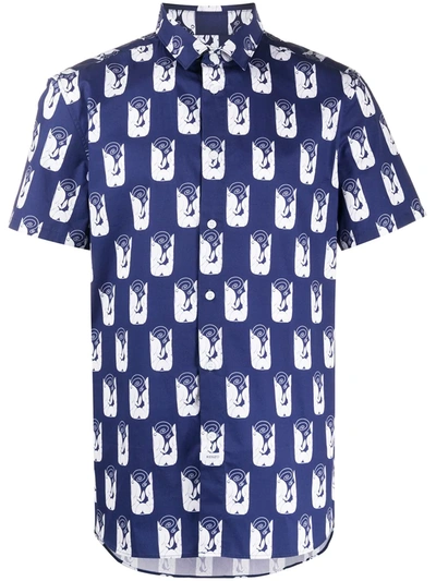 Kenzo Shrimps Slim-fit Shirt In Blue