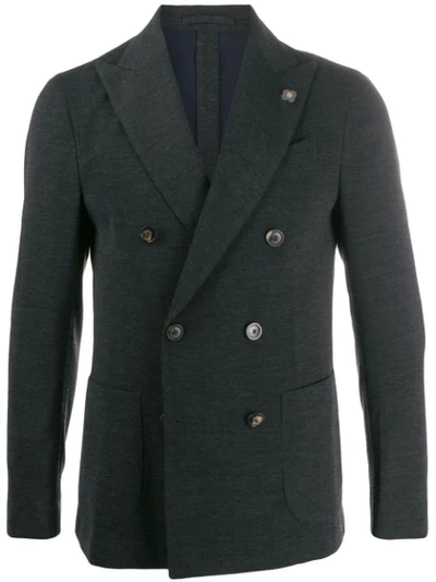 Lardini Double-breasted Blazer In Grey