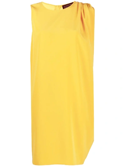 Gianluca Capannolo Asymmetric Drape Midi Dress In Yellow