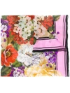 Dolce & Gabbana Floral-print Silk Scarf In Neutrals
