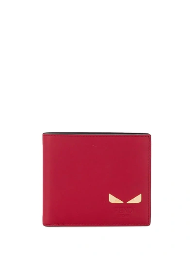 Fendi Bag Bugs Appliqué Wallet In Red