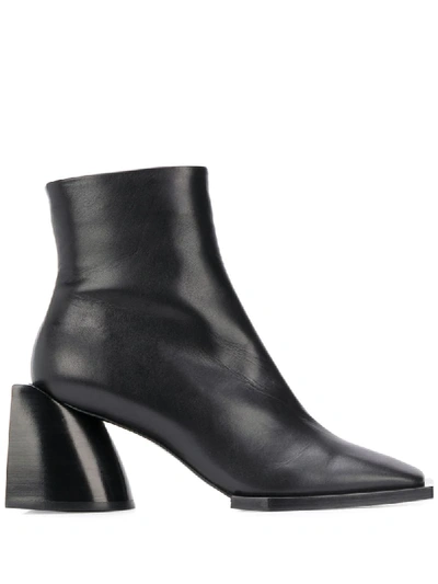 N°21 Square Toe Ankle Boots In Black