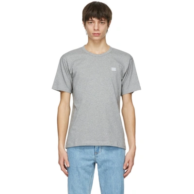 Acne Studios Nash Logo-appliquéd Mélange Cotton-jersey T-shirt In Grey