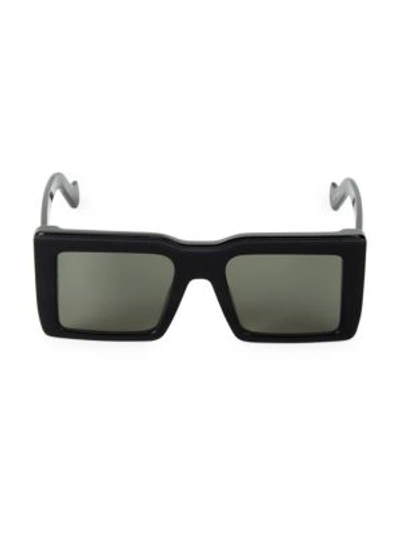 Loewe Women's 53mm Oversized Square Sunglasses In Green Shiny Black