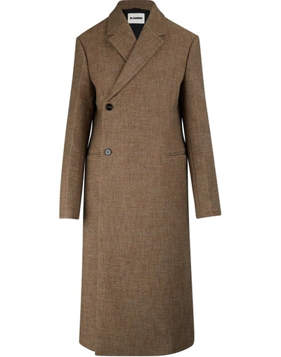 Jil Sander Lee Llama Fibre-wool Blend Coat In 241 - Open Brown