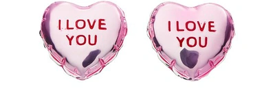 Marc Jacobs The Balloon Studs I Love You Earrings In Powder Pink Multi