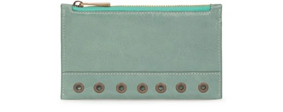 Vanessa Bruno Crinkled Leather Flat Pouch In Vert D Eau