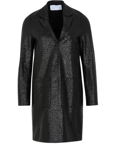 Harris Wharf London Cocoon Coat With Pockets In Black