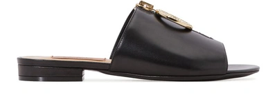 Coliac Mules With Zippered Detailing In Black