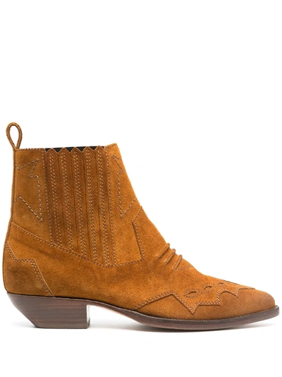 Roseanna Tucson Suede Ankle Boots In Brown