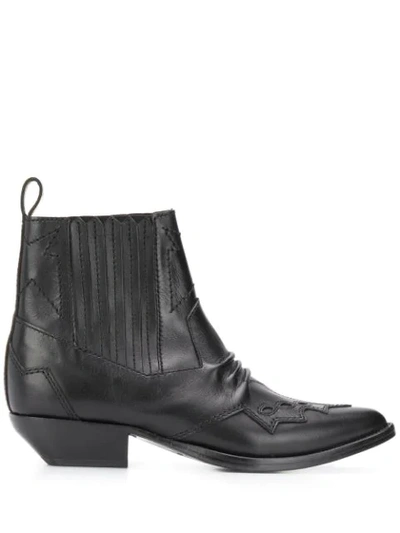 Roseanna Tucson Leather Boots In Black