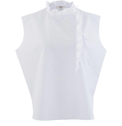 Atlantique Ascoli Sleeveless Blouse In Blue Checks