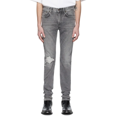 Acne Studios Grey Patched Up Jeans In Darkgrey