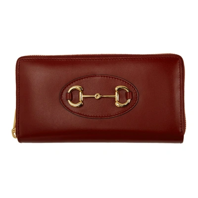 Gucci Red 1955 Horsebit Wallet In 6638 Red