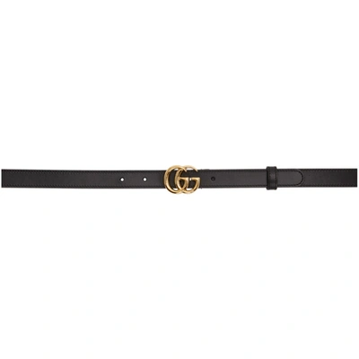 Gucci Black Gg Marmont 2.0 Belt In 1000 Black