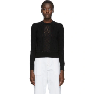 See By Chloé See By Chloe Black Lace Fitted Sweater In 001 Black