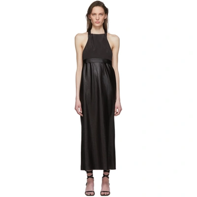 Tibi Black Celia Drape Bias Dress