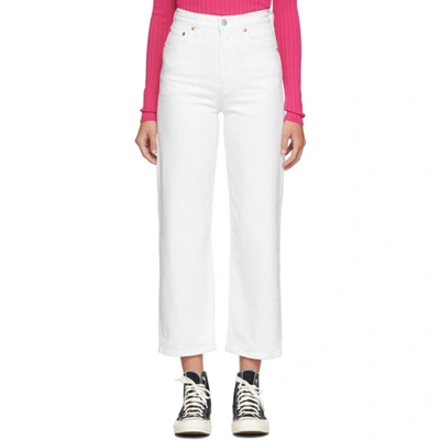 Levi's Levis White Ribcage Straight Ankle Jeans In In The Clou
