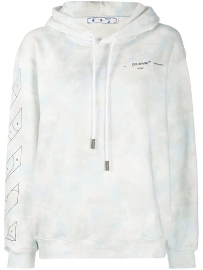 Off-white Tie-dye Relaxed-fit Hoodie In Blue