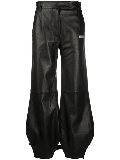 Off-white Tie-up Cuffs Tapered Trousers In Black