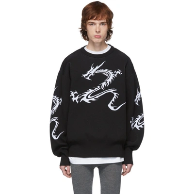 Xander Zhou Black Dragon Sweater