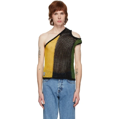 Telfar Crocheted One-shoulder Top In Multi